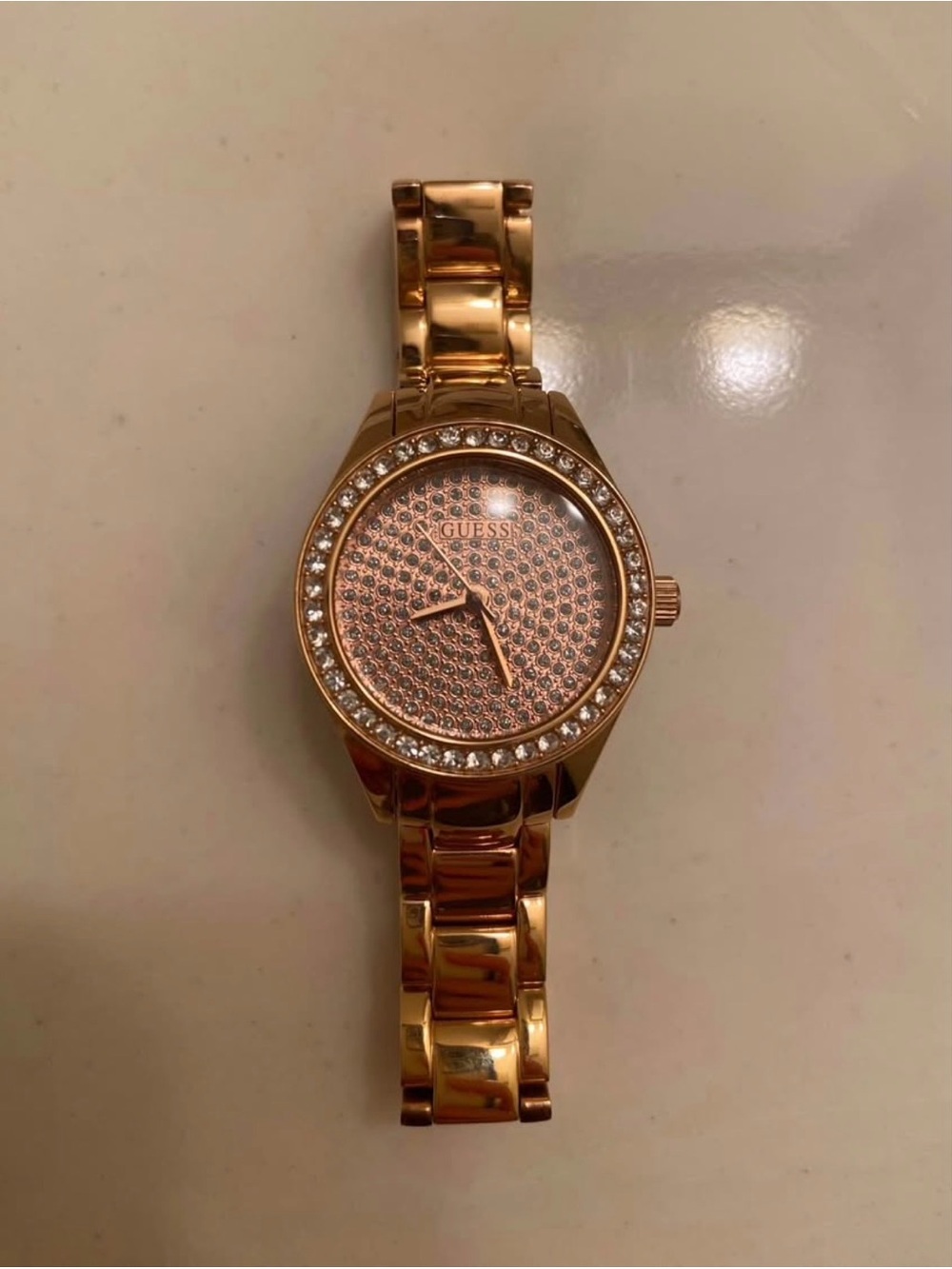 Guess Rose Gold Crystal Dial Women's Bracelet Watch